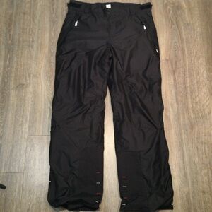 Wed'ze Ski Snowboard Pants Men's Large 40x34 Black Adjustable Waist Lined Padded